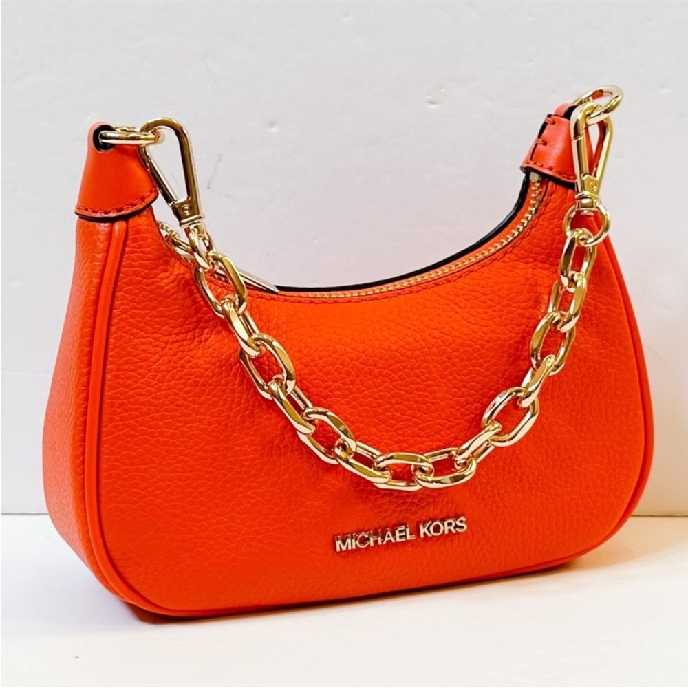 Michael Kors CORA MINI Zip Pouchette Shoulder Crossbody Bag Poppy - Picture 4 of 14